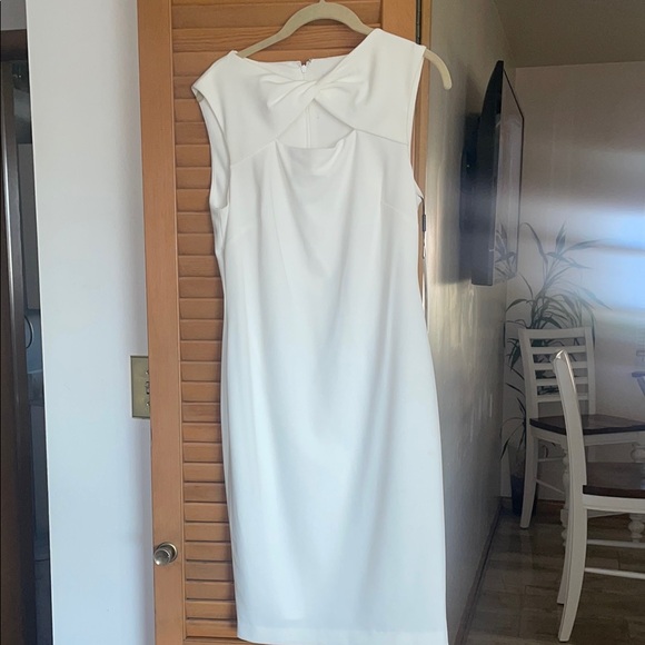 Elegant White Sleeveless Dress - Picture 1 of 2